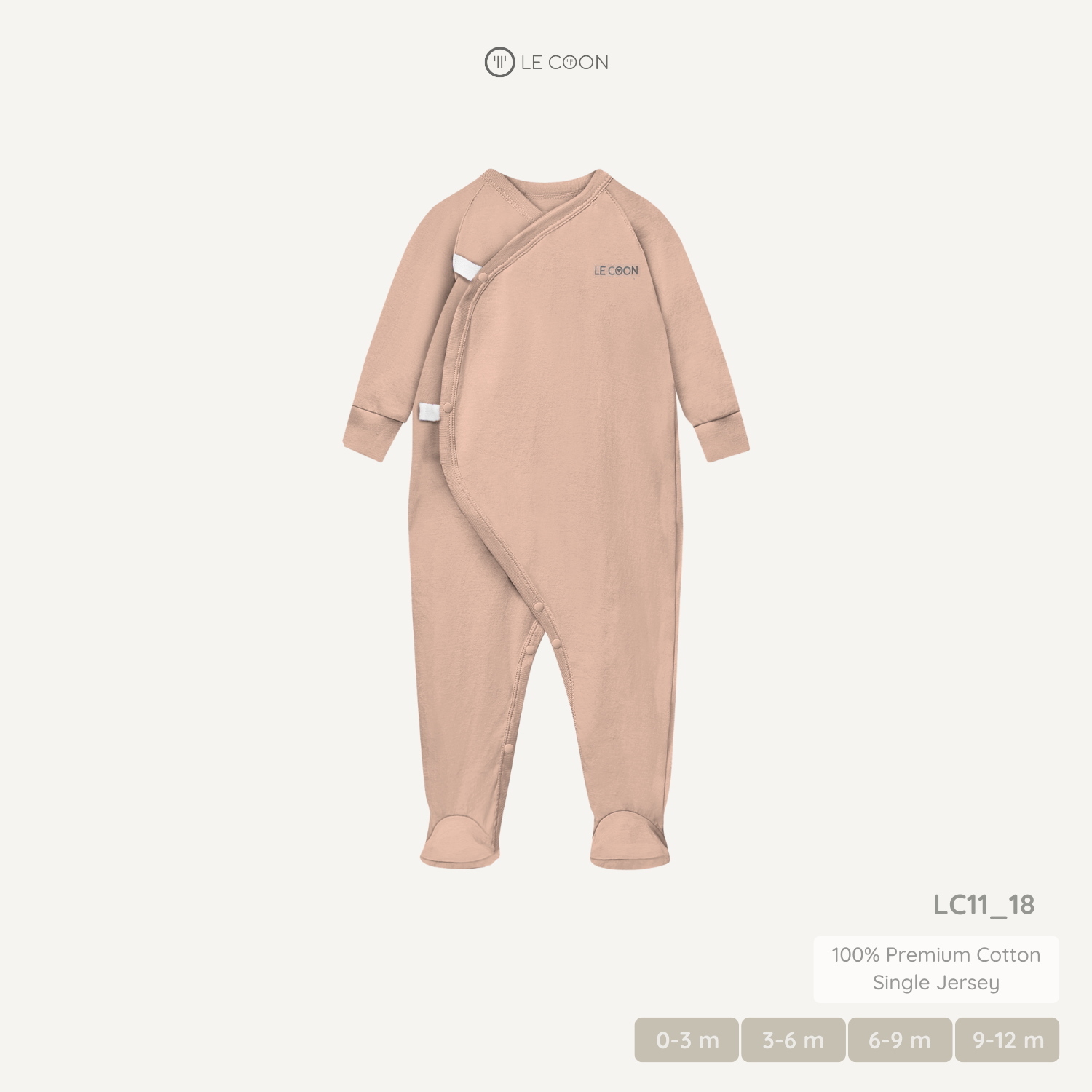  Bodysuit Liền Tất 2 Vạt - Màu Hồng khói 