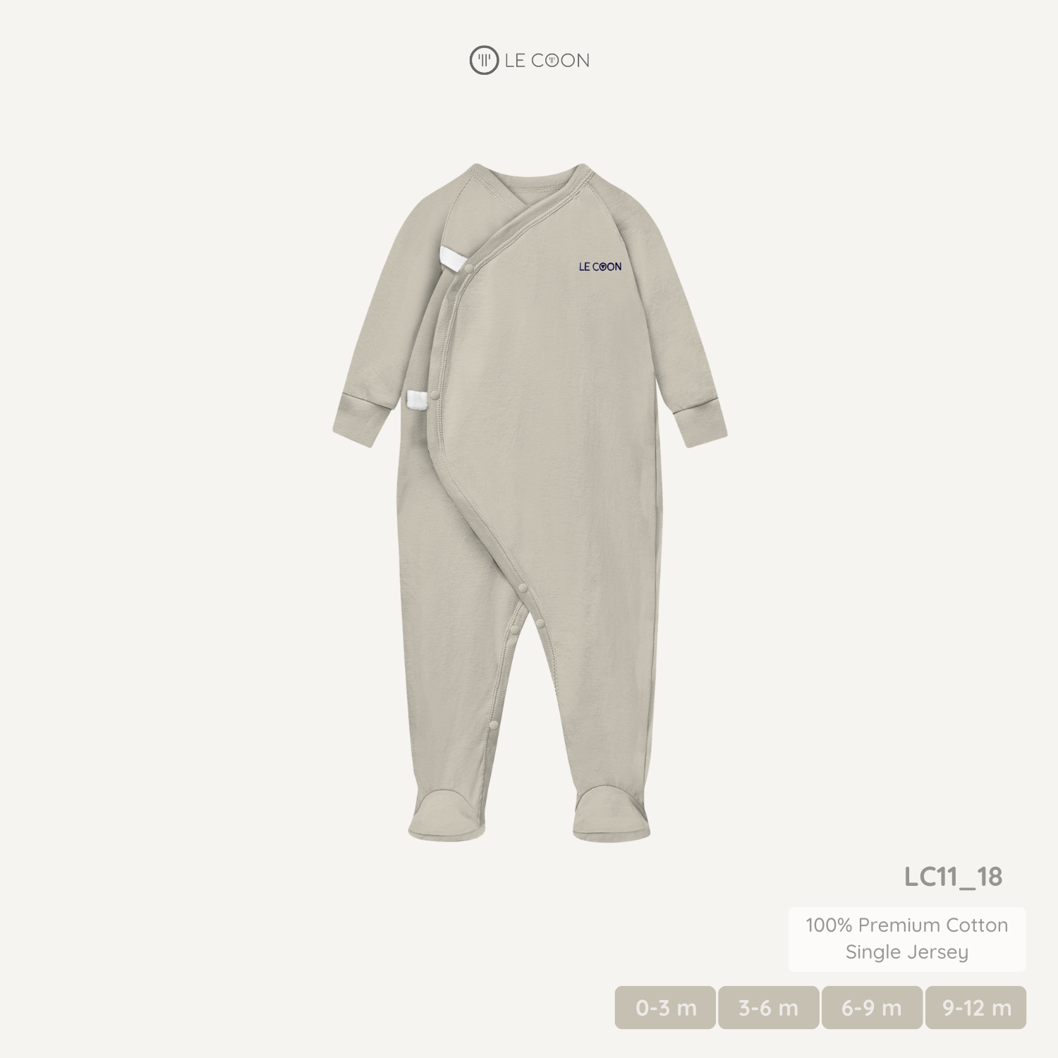  Bodysuit Liền Tất 2 Vạt - Màu Be khói 