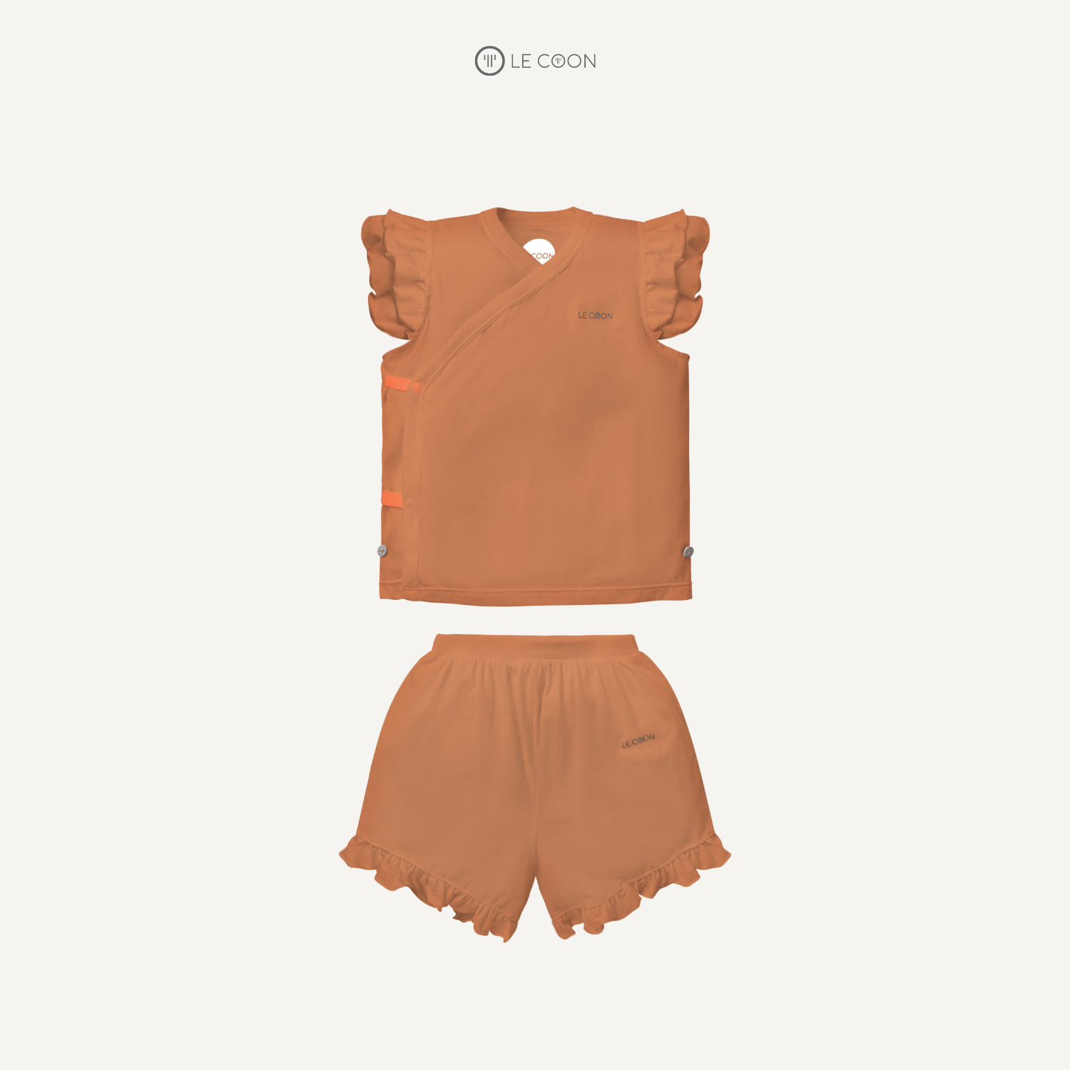  Bộ đồ cúc bấm tay bèo - Màu Cam đất 