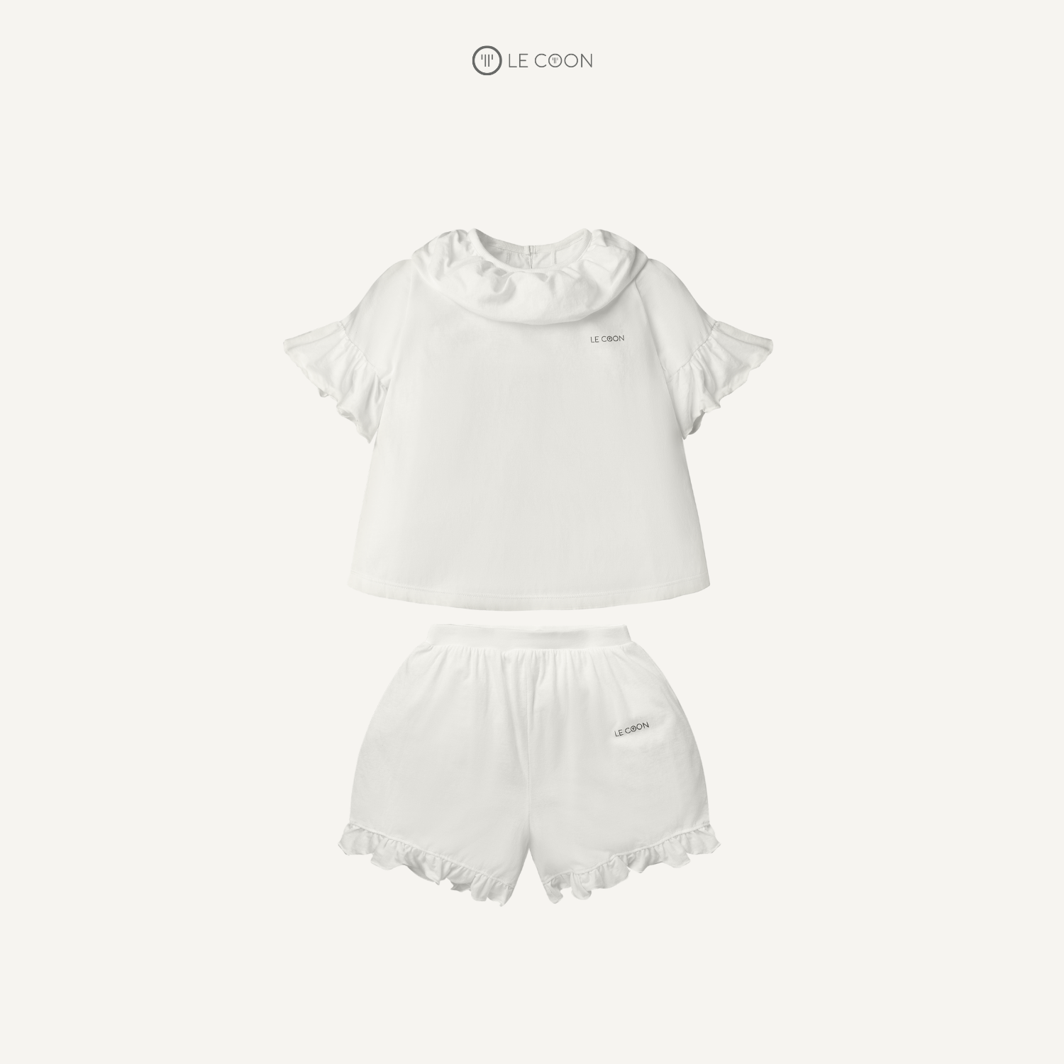 Bộ đồ xòe cổ bèo - Màu Trắng 
