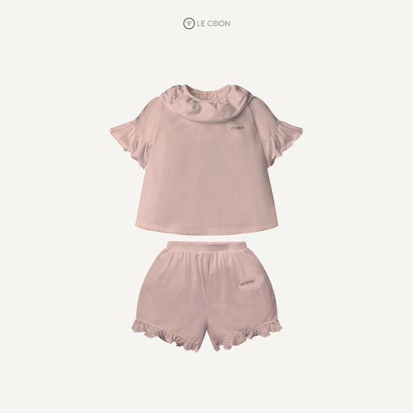  Bộ đồ xòe cổ bèo - Màu Hồng khói 