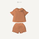  Bộ đồ xòe cổ bèo - Màu Cam đất 