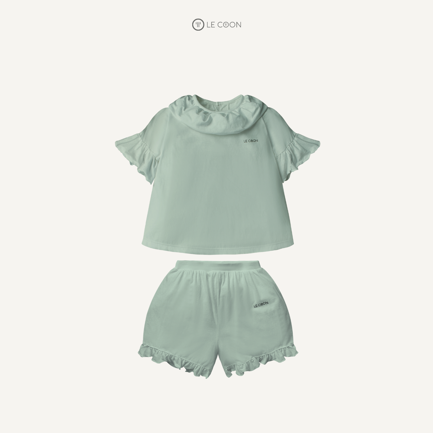  Bộ đồ xòe cổ bèo - Màu Xanh lá Frosty Green 