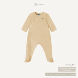  Bodysuit cúc bấm vạt chéo liền tất - Màu Be Biscotti 