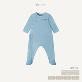  Bodysuit cúc bấm vạt chéo liền tất - Màu Xanh xám nhạt 