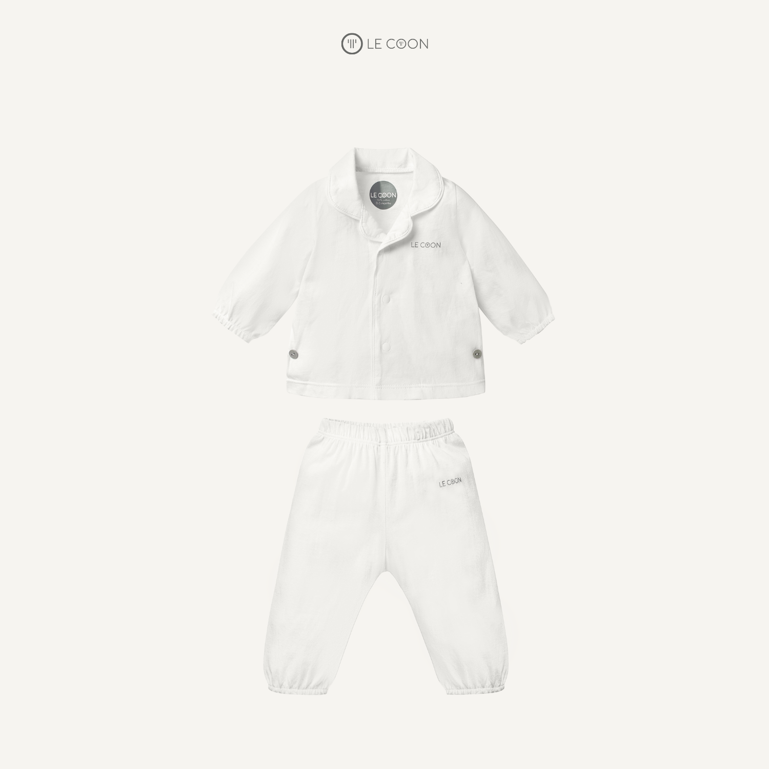  Pyjama dài tay - Màu Trắng 