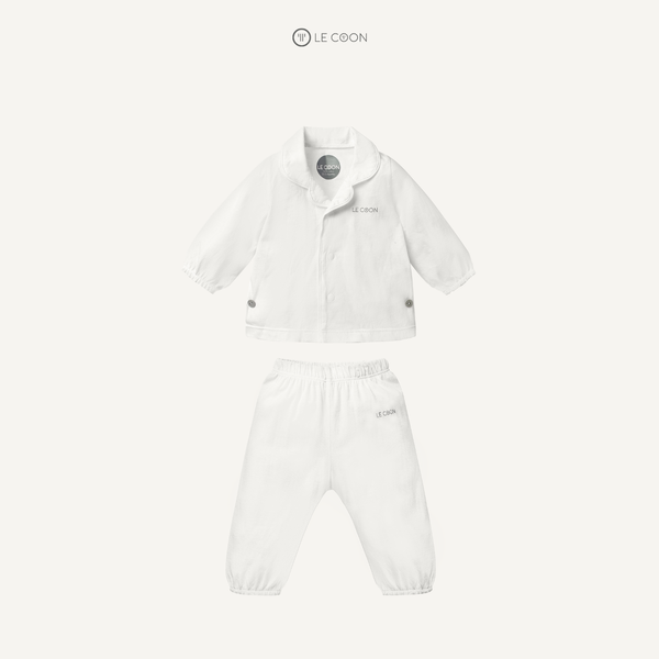  Pyjama dài tay - Màu Trắng 
