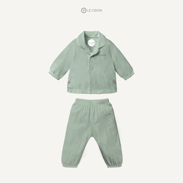  Pyjama dài tay - Màu Xanh lá Frosty Green 
