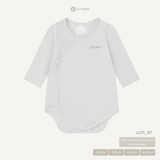  Bodysuit cúc bấm vạt chéo dài tay - Màu Trắng 