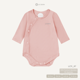  Bodysuit cúc bấm vạt chéo dài tay - Màu Hồng Baby Pink 