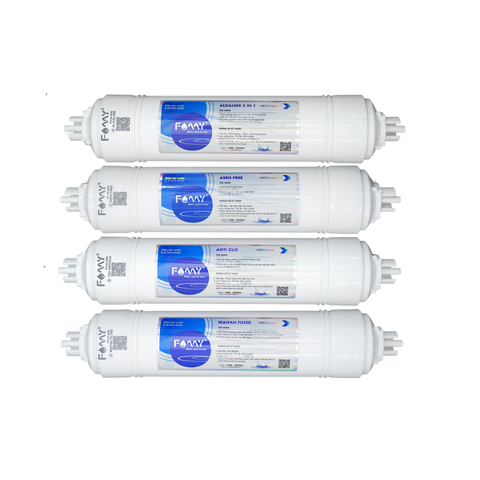 Combo 4 Lõi Lọc Chức Năng Famy (6 Đến 9) Loại Đúc - Nguyên Liệu Từ Hàn Quốc - Dùng Cho Máy Lọc Nước