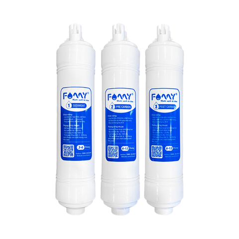 Combo 3 Lõi Lọc Nước Số 1-2-3 Famy Hàn Quốc - Sediment - PreCarbon - PostCarbon - Lõi Đúc