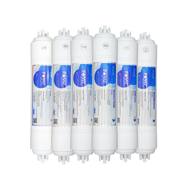 Combo 5 Lõi (5 Đến 9) Và 6 Lõi (5 Đến 10) Bộ Lõi Lọc Nước Tạo Khoáng Famy - Dùng Cho Máy Lọc RO