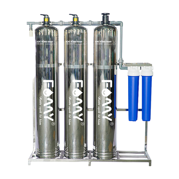 Bộ Lọc Tổng Famy - Model LT03CI - Dùng Cột Lọc Inox - Phù Hợp Với Nước Máy