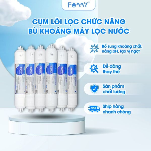 Combo 5 Lõi (5 Đến 9) Và 6 Lõi (5 Đến 10) Bộ Lõi Lọc Nước Tạo Khoáng Famy - Dùng Cho Máy Lọc RO