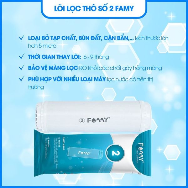 Lõi Lọc Nước Famy Số 1-2-3 Dùng Cho Các Loại Máy Lọc Nước RO