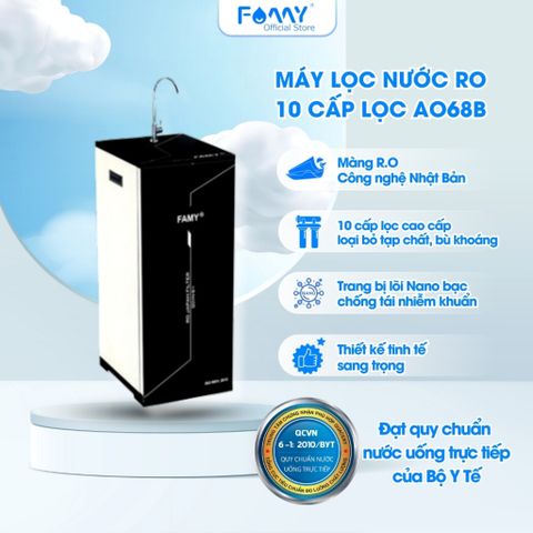Máy Lọc Nước Famy AO68B - Chính Hãng - 10 Cấp Lọc Cao Cấp - An Toàn Và Tốt Cho Sức Khoẻ