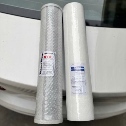 Combo 2 Lõi Lọc Nước Béo - Lõi 20Inch PP - Lõi CTO Than - Dùng Cho Bộ Lọc Tổng, Lọc Nước Đầu Nguồn
