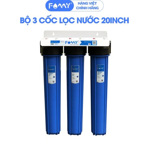 Bộ 3 Cốc Lọc Nước Famy BC0320 - Chính Hãng - 3 Cấp Lọc 20Inch - Lắp Gầm Bếp, Nhà Vệ Sinh