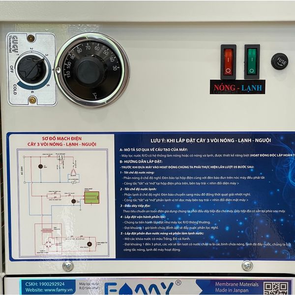Máy Lọc Nước Famy - ECOV3 - Chính Hãng - 3 Chế Độ Nóng Lạnh Nguội - 9 Cấp Lọc Tốt Cho Sức Khoẻ