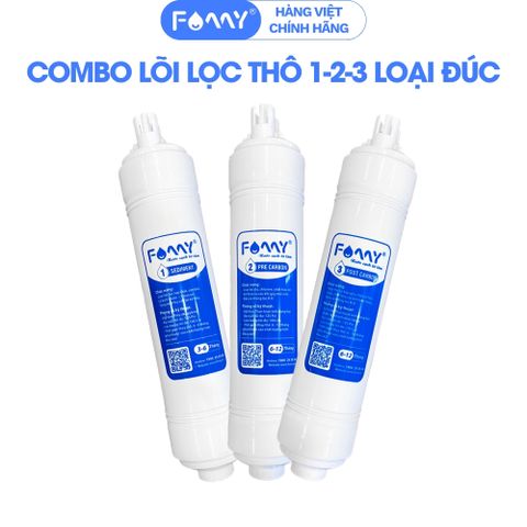 Combo 3 Lõi Lọc Nước Số 1-2-3 Famy Hàn Quốc - Sediment - PreCarbon - PostCarbon - Lõi Đúc