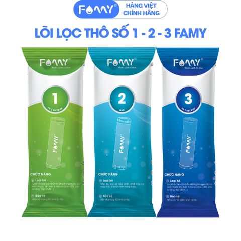 Lõi Lọc Nước Famy Số 1-2-3 Dùng Cho Các Loại Máy Lọc Nước RO