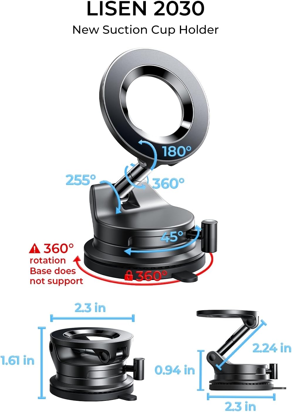 Trọn bộ sản phẩm giá đỡ từ tính xe hơi LISEN cao cấp