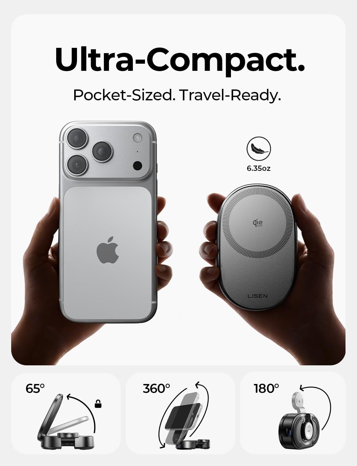 Lực hút từ tính siêu mạnh 1200g bám dính iPhone kiên cố