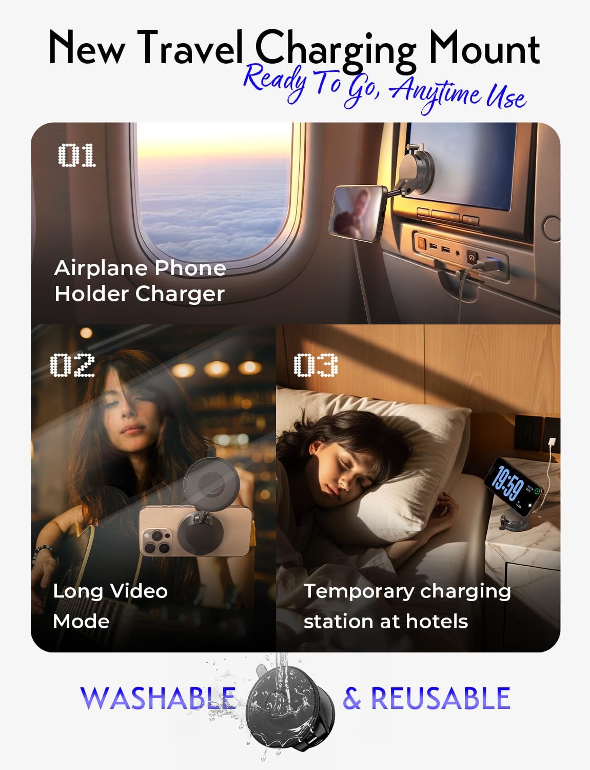 Thao tác một tay đặt nhả nhanh chóng với giá đỡ từ tính LISEN