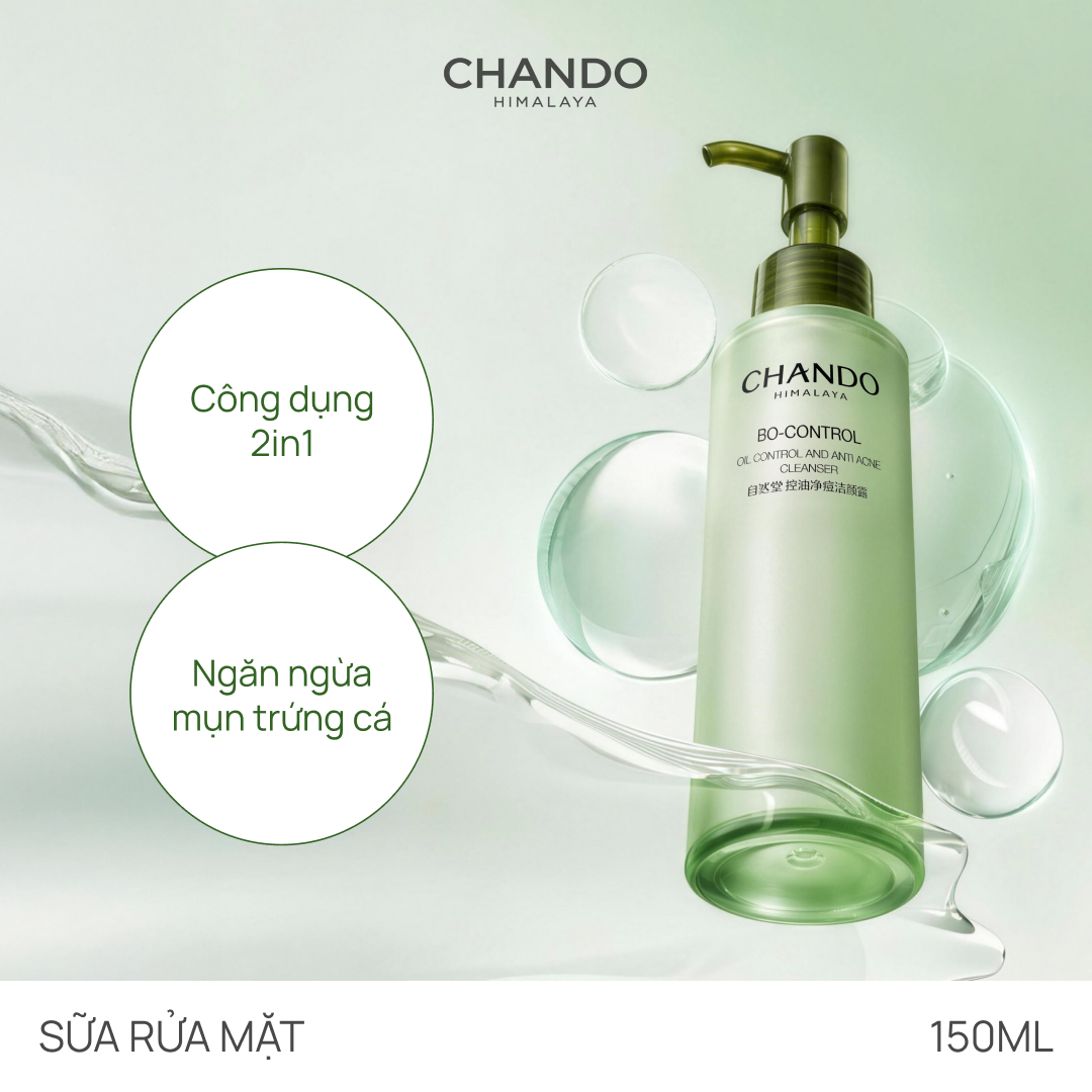 Sữa Rửa Mặt Kiểm Soát Dầu và Hỗ Trợ Ngăn Ngừa Mụn CHANDO Himalaya 150ml Hàng Chính Hãng