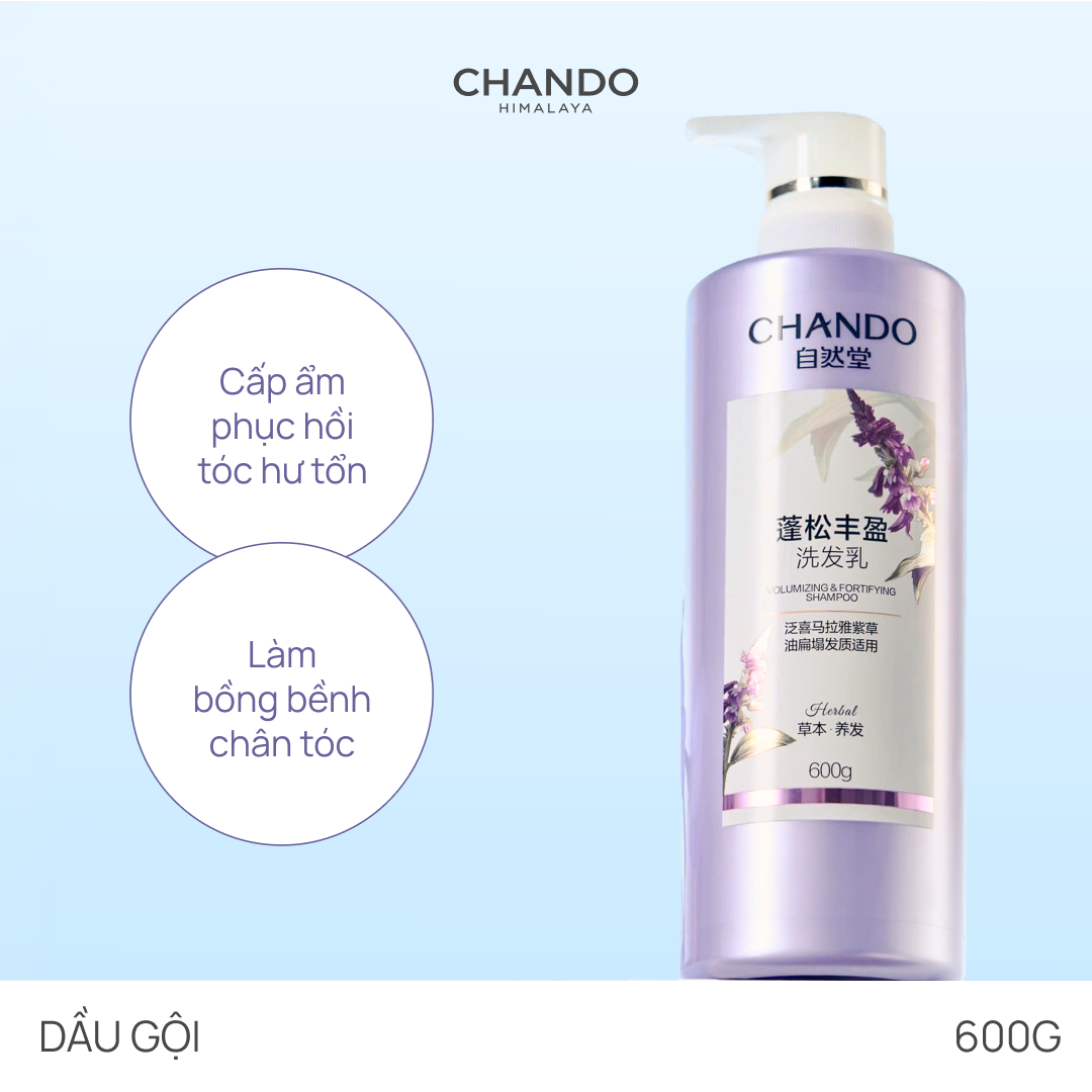 Dầu Gội Phồng Tóc & Nuôi Dưỡng Tóc Chắc Khỏe CHANDO Volumizing & Fortifying Shampoo 600ml