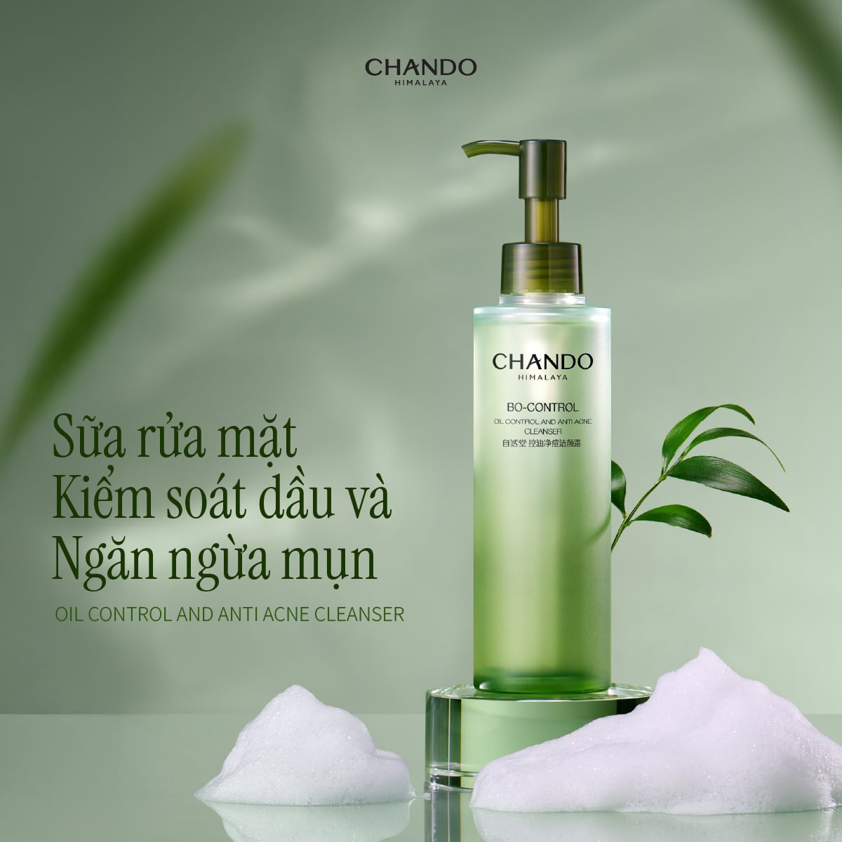 Sữa Rửa Mặt Kiểm Soát Dầu và Hỗ Trợ Ngăn Ngừa Mụn CHANDO Himalaya 150ml Hàng Chính Hãng