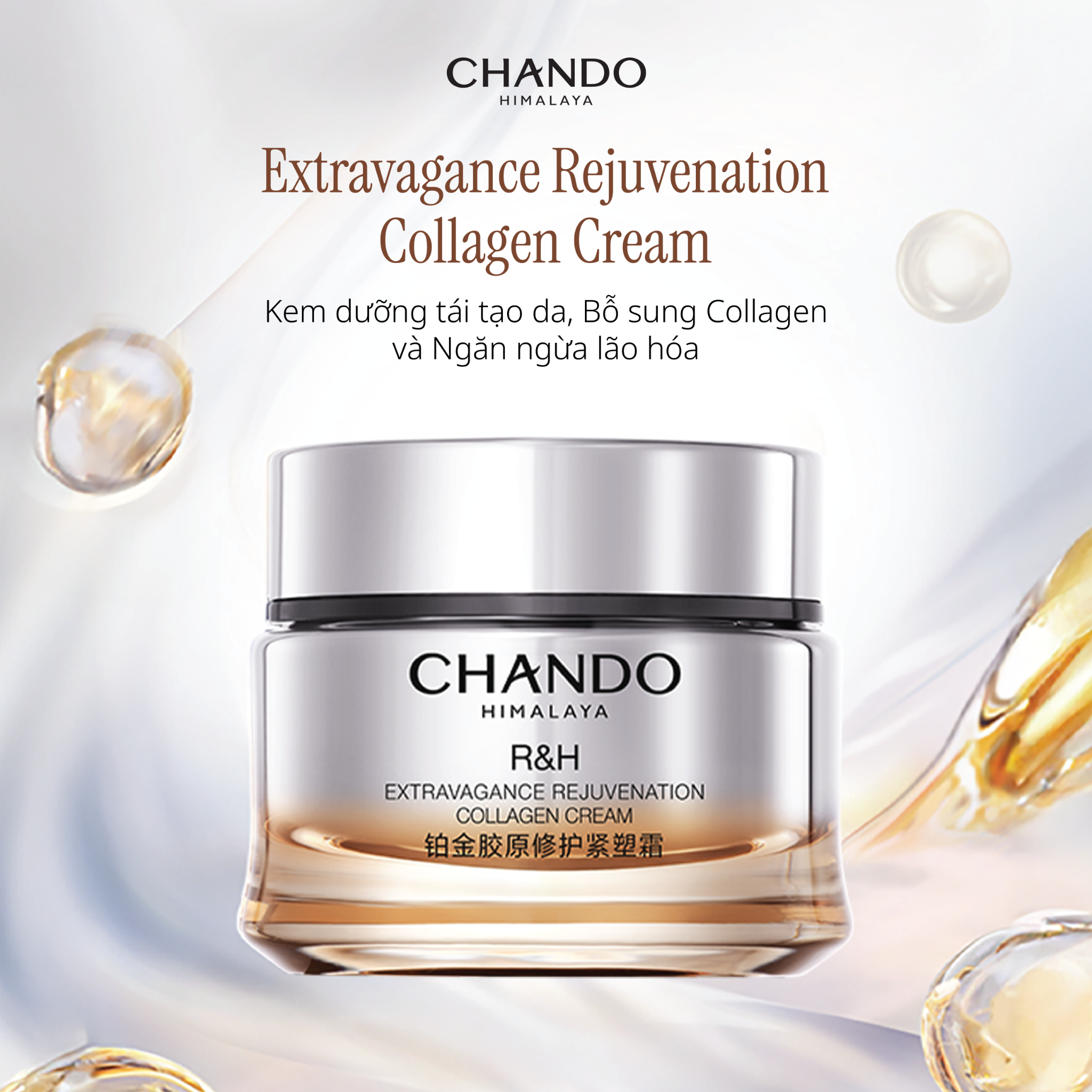 Kem Dưỡng Bổ Sung Collagen và Hỗ Trợ Cải thiện Làn Da Lão Hoá CHANDO Himalaya 55g Hàng Chính Hãng