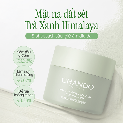 Mặt Nạ Đất Sét Trà Xanh Làm Sạch Sâu, Thông Thoáng Lỗ Chân Lông 100g CHANDO Himalaya Chính Hãng