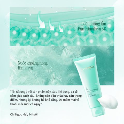 Kem Làm Sạch Cấp Ẩm Tinh Chất Suối Khoáng CHANDO Himalaya 125g Hàng Chính Hãng