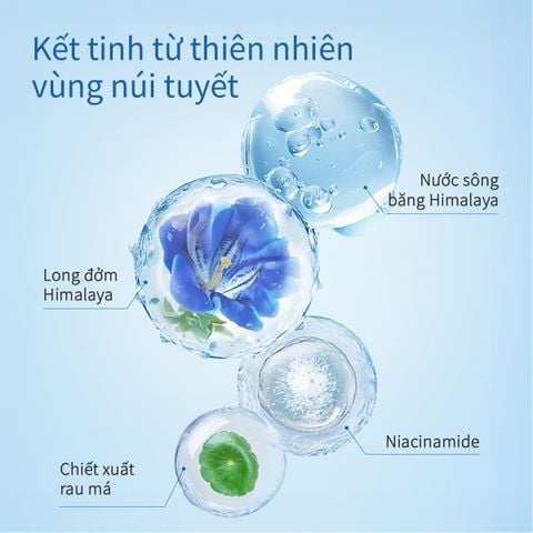 Bộ 4 Sản phẩm Dưỡng Ẩm Hỗ Trợ Làm Dịu và Sáng Da, Chứa Niacinamide Snowy Region - Chính hãng CHANDO Himalaya