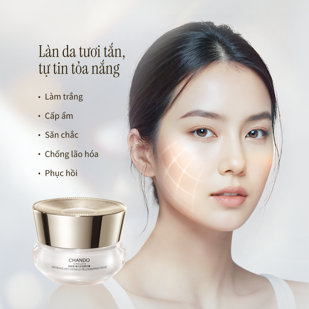 Kem Hỗ Trợ Dưỡng Trắng và Cải Thiện Da Kém Săn Chắc 18g  CHANDO Himalaya Chính Hãng