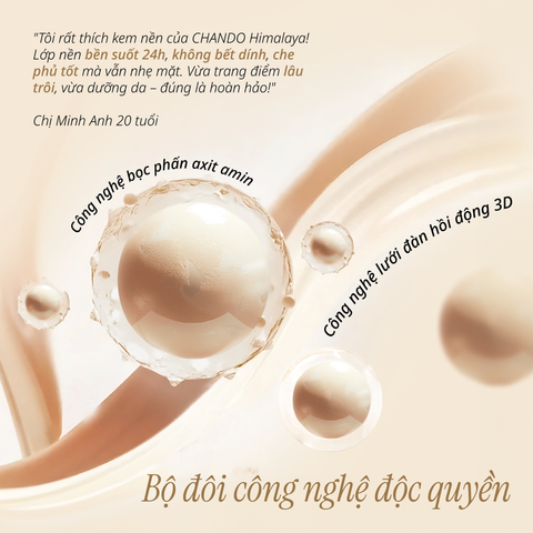 Kem Nền CHANDO Himalaya Mịn Tự Nhiên Lâu Trôi 30mL Hàng Chính Hãng