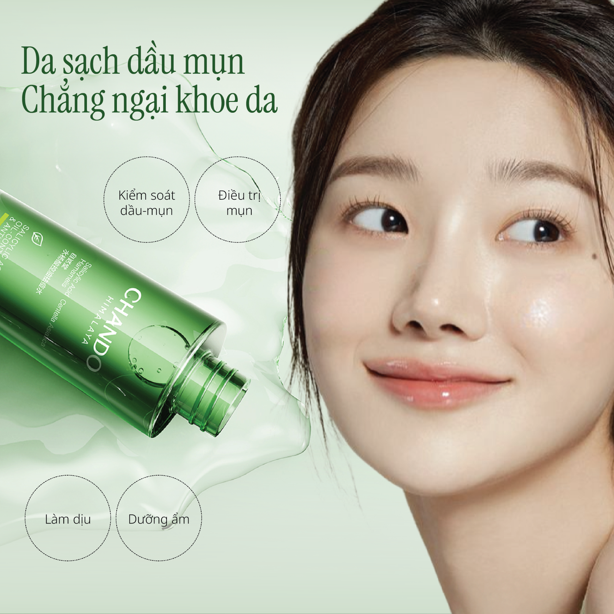 Toner Hỗ Trợ Kiểm Soát Dầu Giảm Mụn Salicylic Acid CHANDO Himalaya 150ml Hàng Chính Hãng