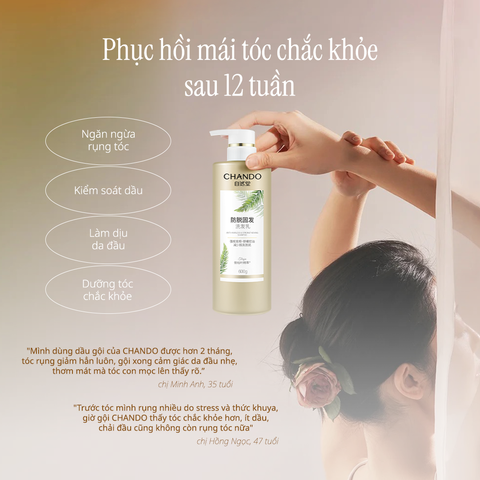 Dầu gội thảo mộc hỗ trợ ngừa rụng tóc 600g Chando Himalaya