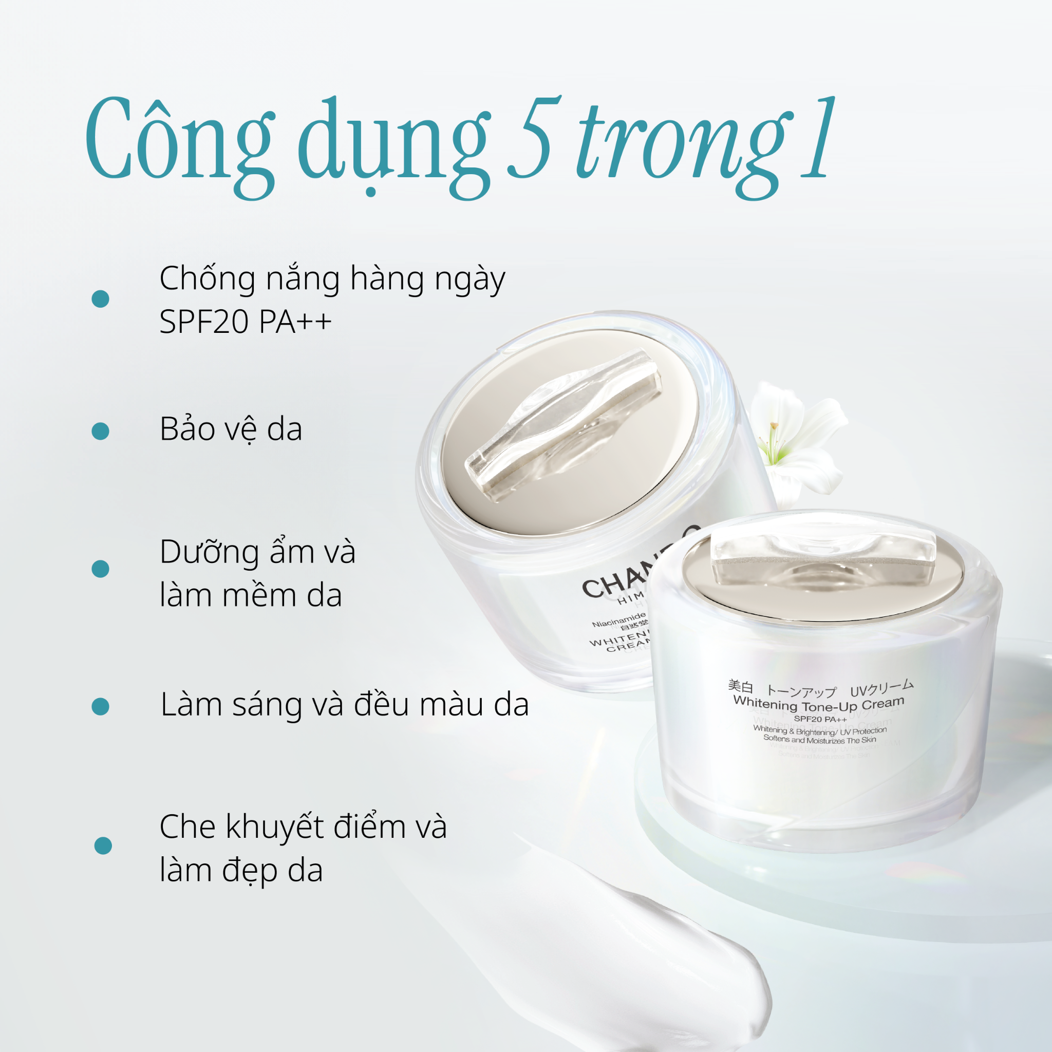 Kem Dưỡng Nâng Tone Hỗ Trợ Dưỡng Sáng Da SPF20/PA++ CHANDO Himalaya 50G