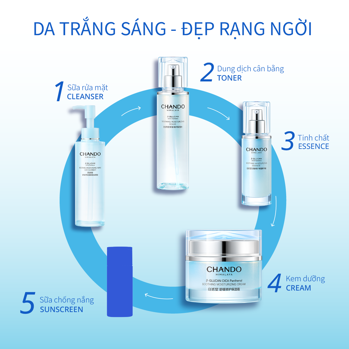 Sữa Rửa Mặt Dịu Nhẹ Cho Da Nhạy Cảm CHANDO Himalaya 150ml Chứa Vitamin B5 Hàng Chính Hãng