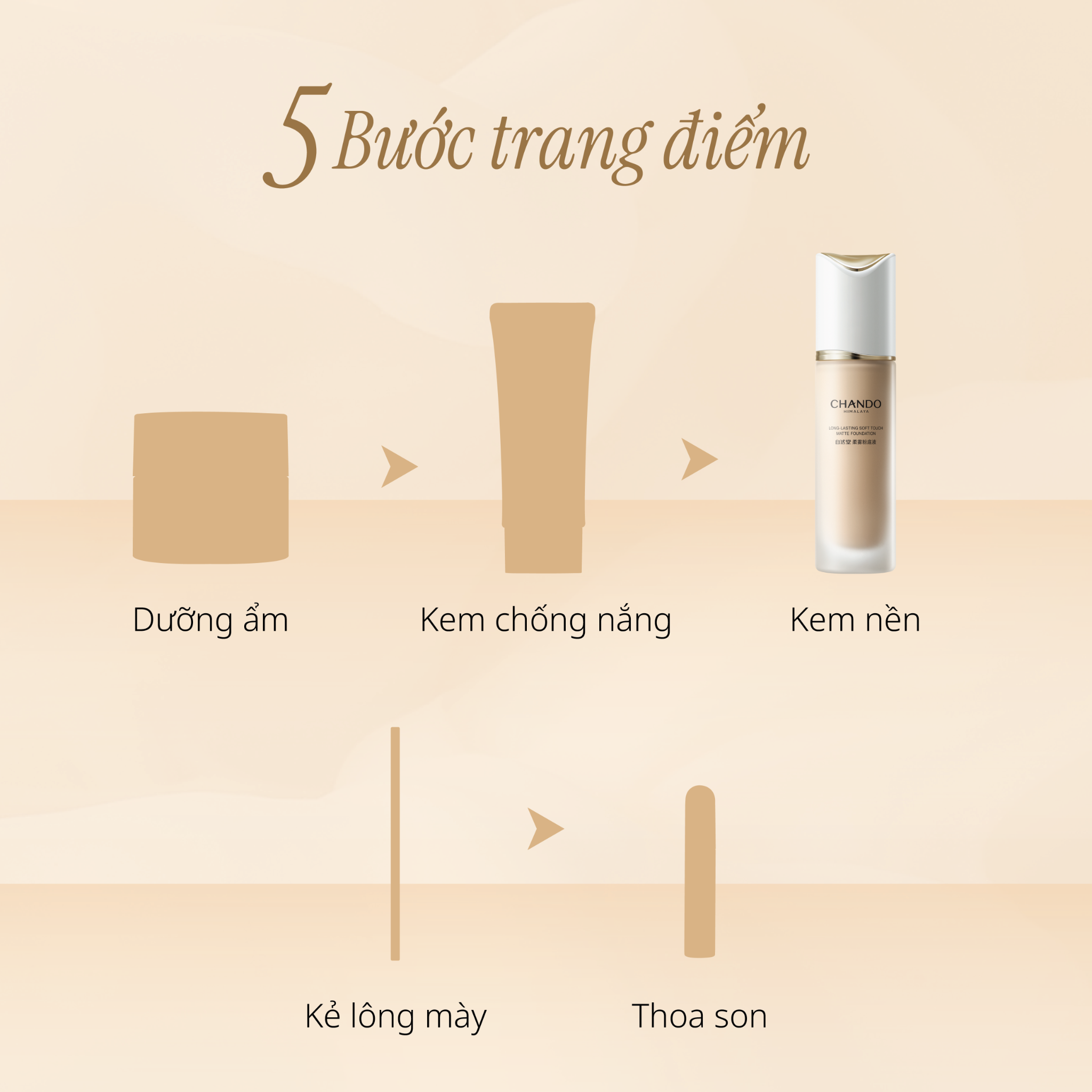 Kem Nền CHANDO Himalaya Mịn Tự Nhiên Lâu Trôi 30mL Hàng Chính Hãng