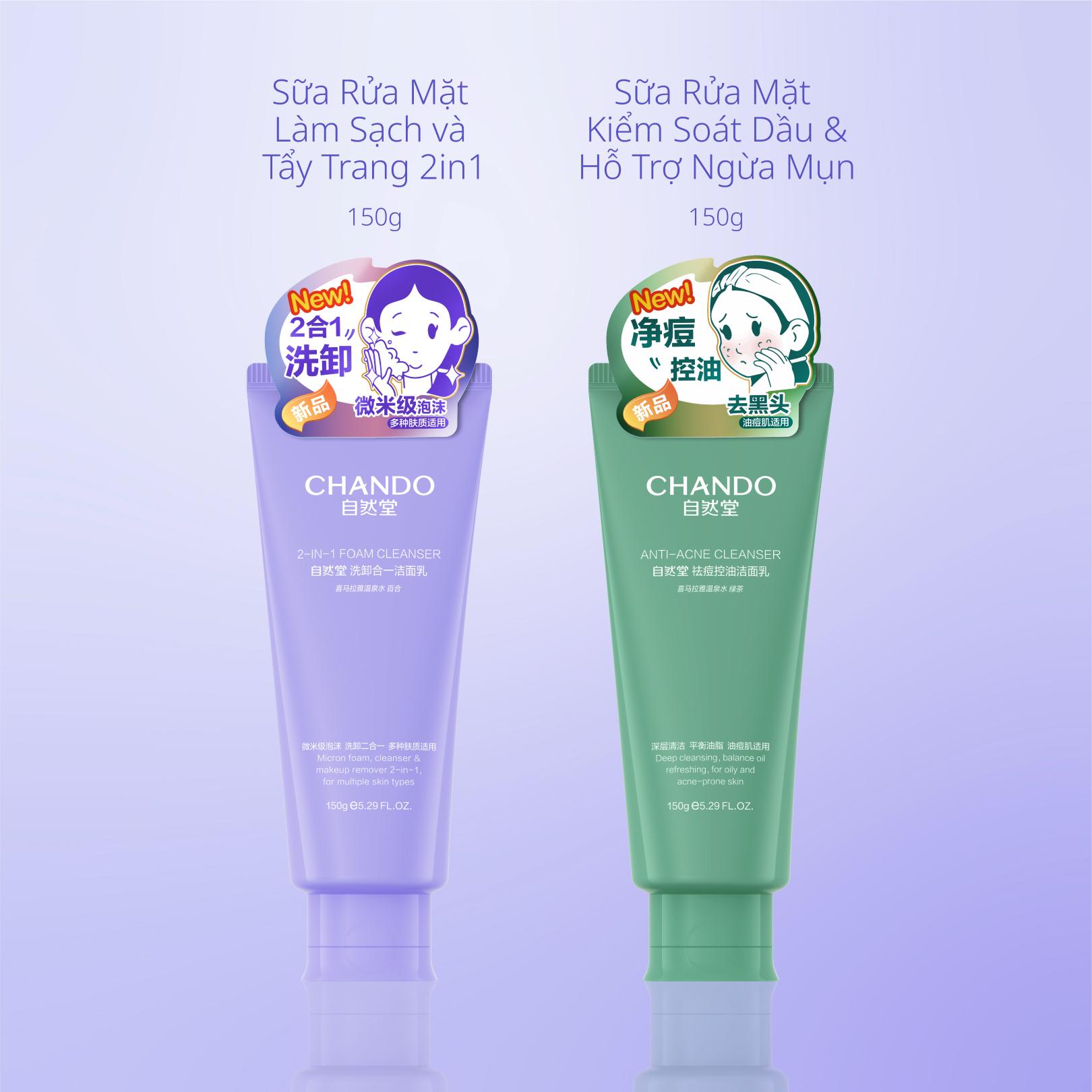 Sữa Rửa mặt Sạch Sâu 150g CHANDO Himalaya Chính Hãng (Chọn 1 Trong 2: Kiềm Dầu/ Tẩy Trang 2in1)