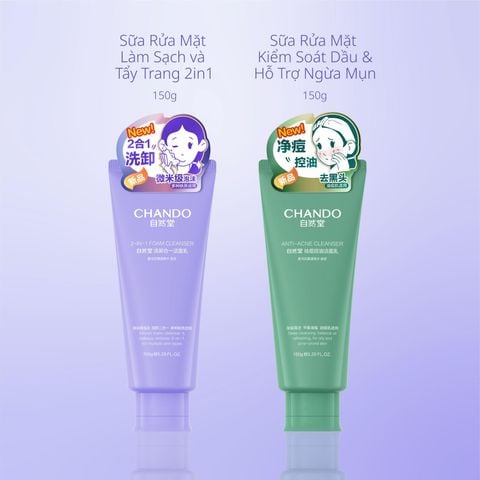 Sữa Rửa mặt Sạch Sâu 150g CHANDO Himalaya Chính Hãng (Chọn 1 Trong 2: Kiềm Dầu/ Tẩy Trang 2in1)