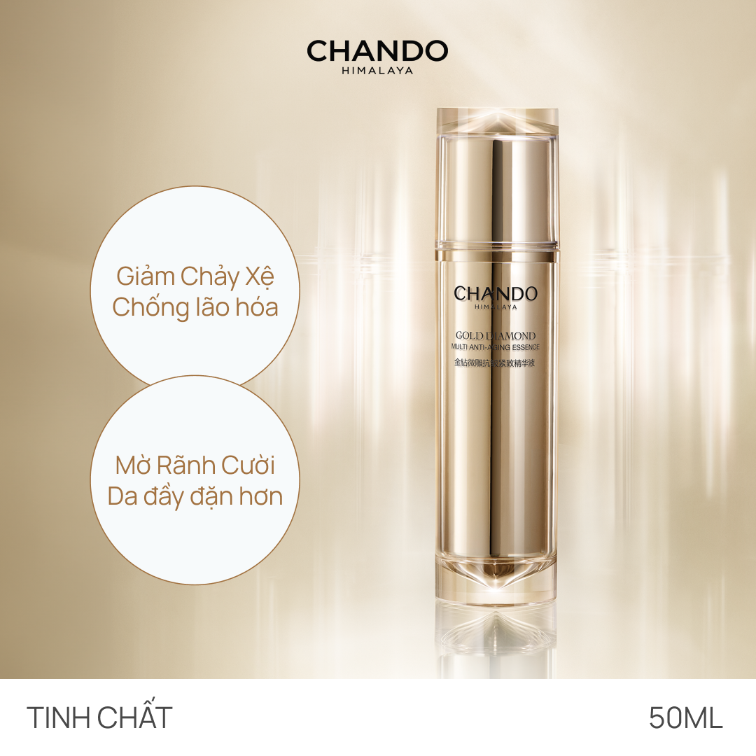 Tinh Chất Giảm Chảy Xệ, Săn Chắc Da, Mờ Rãnh Cười CHANDO Gold Diamond Multi Anti-aging Essence 50ml