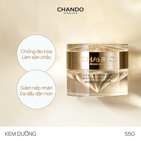 Kem Chống Lão Hóa, Làm Săn Chắc & Giảm Nếp Nhăn CHANDO Gold Diamond Multi Anti-aging Cream 55g