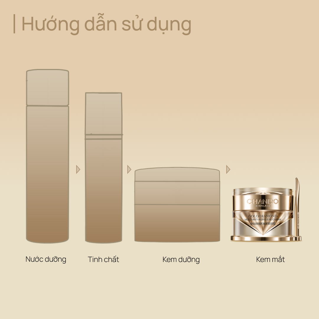 Kem Dưỡng Mắt Chống Lão Hóa, Làm Săn Chắc & Giảm Nếp Nhăn CHANDO Gold Diamond Multi Anti-aging Eye Cream 20g