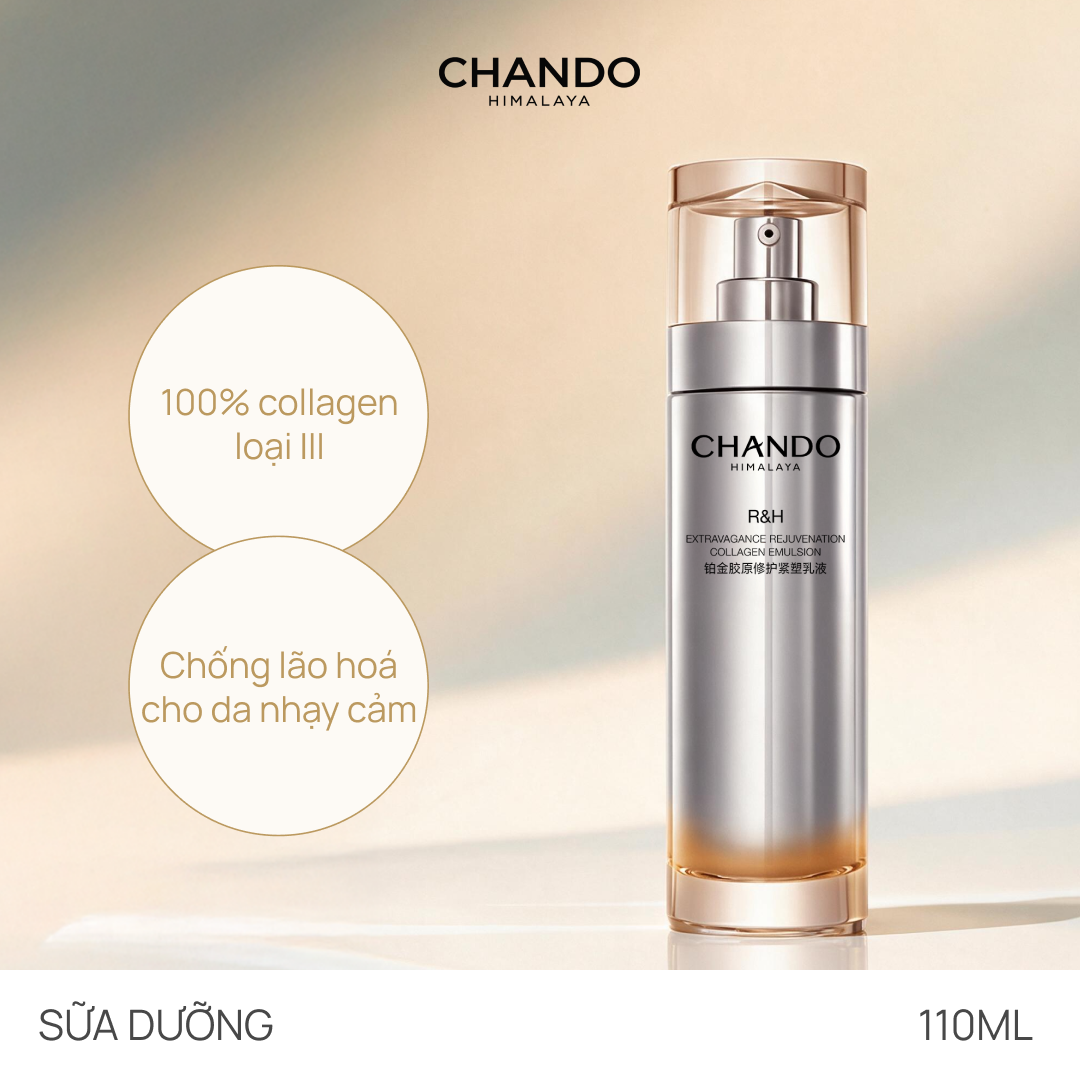 Sữa Dưỡng Tăng Sinh Collagen, Phục Hồi Tổn Thương và Chống Lão Hoá CHANDO Extra Collagen Emulsion 110ml