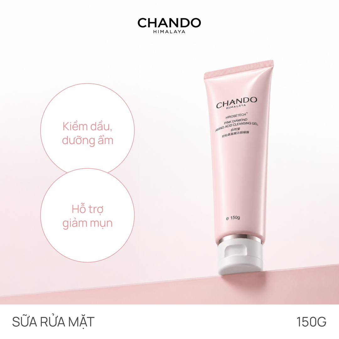 Sữa Rửa Mặt Chống Lão Hóa & Làm Sáng Da CHANDO Pink Diamond Amino Acid 150g
